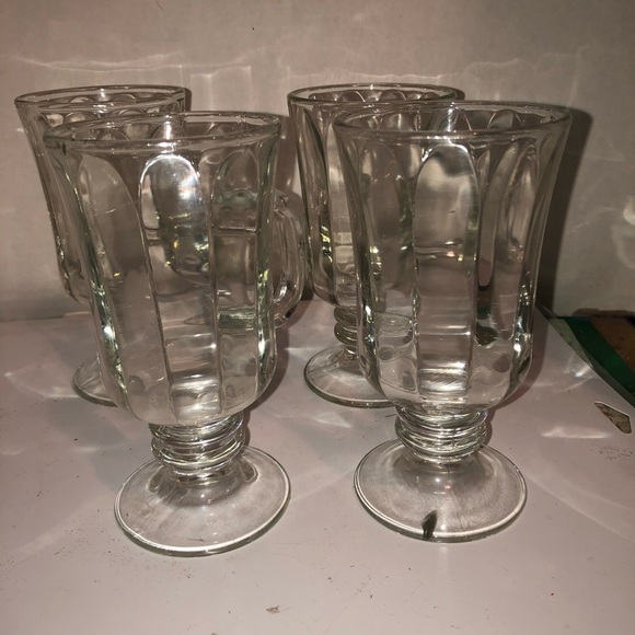 Set of  vintage Libbey Milan Irish Coffee set of 4 glass mugs-cheers mate- - Picture 1 of 8